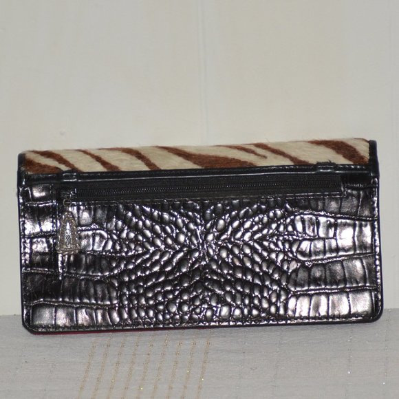 Brighton Black Leather and Cow Fur Wallet - Picture 2 of 5